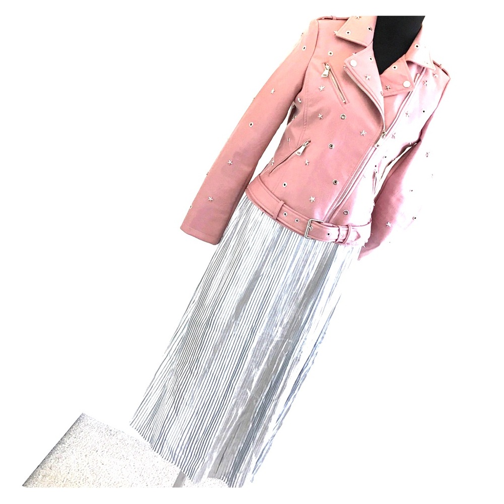 H&M Silver Pleated Skirt